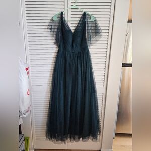 Size 2 Revelry Thea Tulle bridesmaid dress Classic Emerald